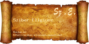 Sziber Eligiusz névjegykártya